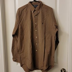 Mens button up shirt,  long sleeve,  Large
